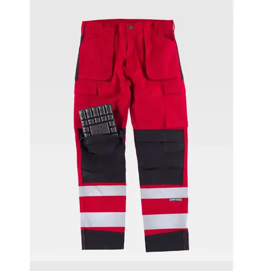 Pantalone multitasche bande rifrangenti Workteam