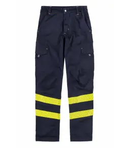 Pantalone slim fit con bande rifrangenti Workteam