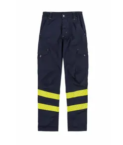 Pantalone slim fit con bande rifrangenti Workteam