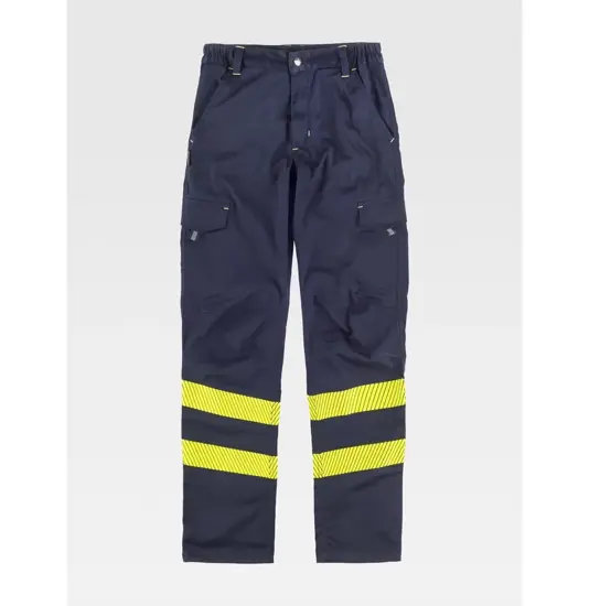 Pantalone slim fit con bande rifrangenti Workteam