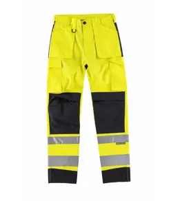 Pantalone triple cuciture protezione alle ginocchia alta visibilita classe 1 Workteam
