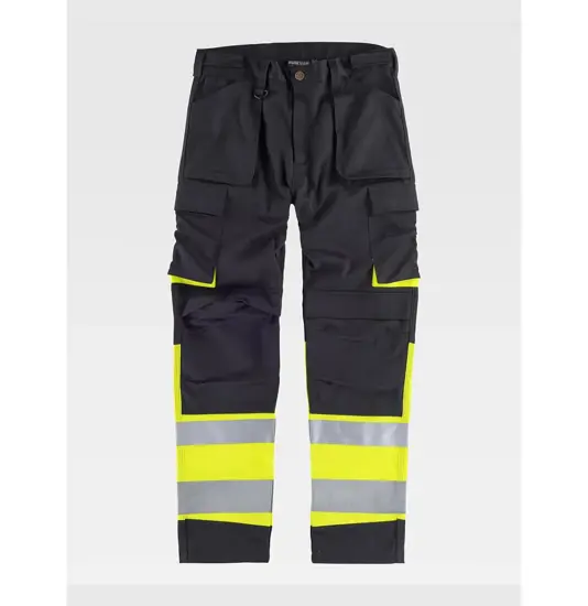 Pantalone triple cuciture protezione alle ginocchia alta visibilita classe 1 Workteam