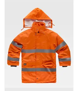 Parka imbottito alta visibilita e bande rifrangenti Workteam