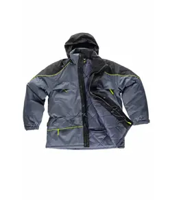Parka imbottito cappuccio e zip intera Workteam