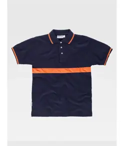 Polo manica corta con fascia colorata a contrasto Workteam