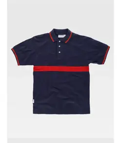 Polo manica corta con fascia colorata a contrasto Workteam