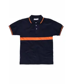 Polo manica corta con fascia colorata a contrasto Workteam