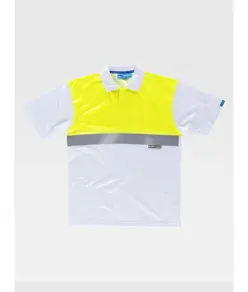 Polo manica corta tessuto antibatterico e bande rifrangenti Workteam