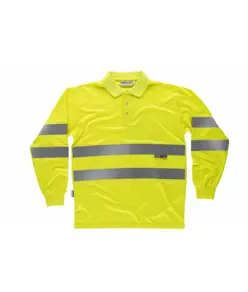 Polo manica lunga alta visibilità Workteam