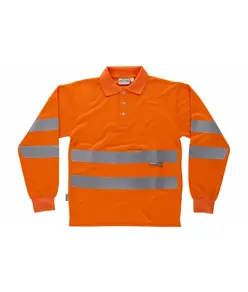 Polo manica lunga alta visibilità Workteam