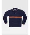 Polo manica lunga con fascia colorata a contrasto Workteam