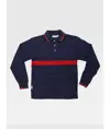 Polo manica lunga con fascia colorata a contrasto Workteam
