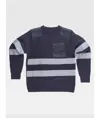 Pullover girocollo rinforzi in twill bande rifrangenti Workteam