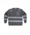 Pullover girocollo rinforzi in twill bande rifrangenti Workteam