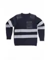 Pullover girocollo rinforzi in twill bande rifrangenti Workteam