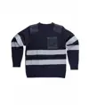 Pullover girocollo rinforzi in twill bande rifrangenti Workteam