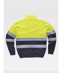 Pullover mezza zip alta visibilita classe 1 Workteam