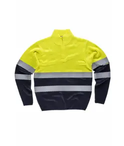 Pullover mezza zip alta visibilita classe 1 Workteam