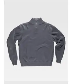 Pullover unisex mezza zip rinforzi in twill Workteam