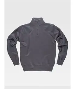 Pullover unisex mezza zip rinforzi in twill Workteam
