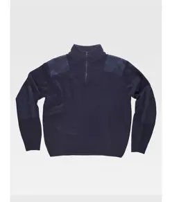 Pullover unisex mezza zip rinforzi in twill Workteam