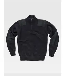Pullover unisex mezza zip rinforzi in twill Workteam