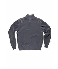 Pullover unisex mezza zip rinforzi in twill Workteam