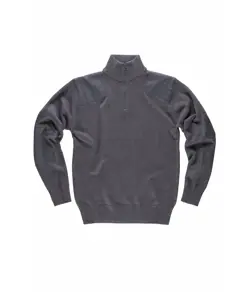 Pullover unisex mezza zip rinforzi in twill Workteam