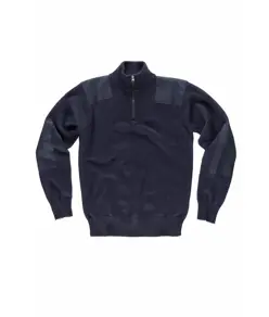 Pullover unisex mezza zip rinforzi in twill Workteam