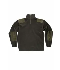 Pullover unisex mezza zip rinforzi in twill Workteam