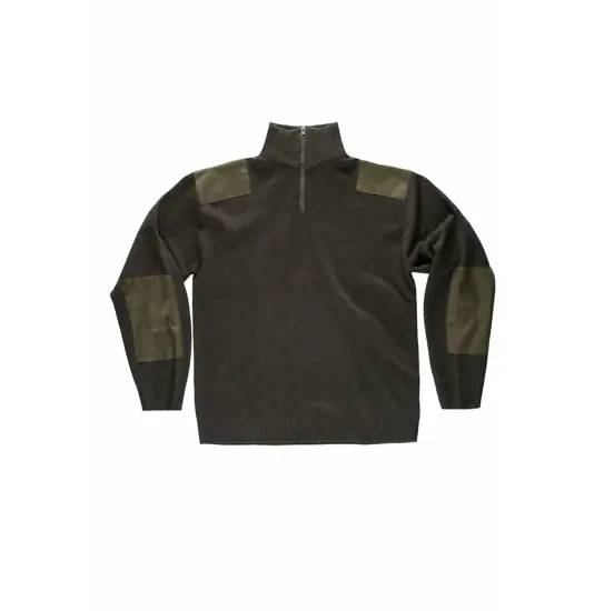 Pullover unisex mezza zip rinforzi in twill Workteam
