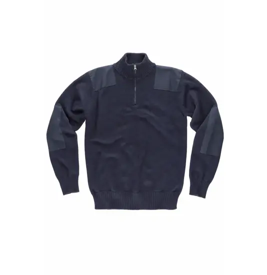 Pullover unisex mezza zip rinforzi in twill Workteam