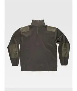Pullover unisex mezza zip rinforzi in twill Workteam