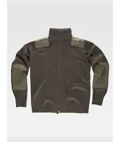 Pullover unisex zip intera rinforzi in twill Workteam