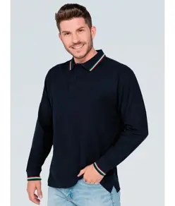 Regular Polo Italia da uomo maniche lunghe JHK