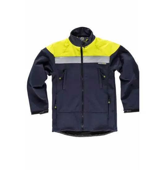 Softshell alta visiilita e bande rifrangenti Workteam