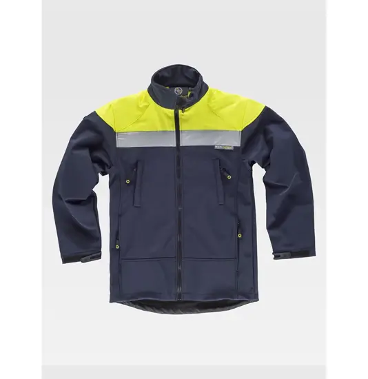 Softshell alta visiilita e bande rifrangenti Workteam
