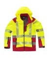 Softshell con cappuccio alta visibilita e bande rifrangenti discontinue Workteam