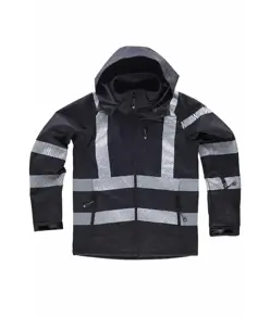 Softshell con cappuccio bande rifrangenti discontinue Workteam