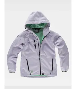 Softshell donna con cappuccio e zip intera Workteam