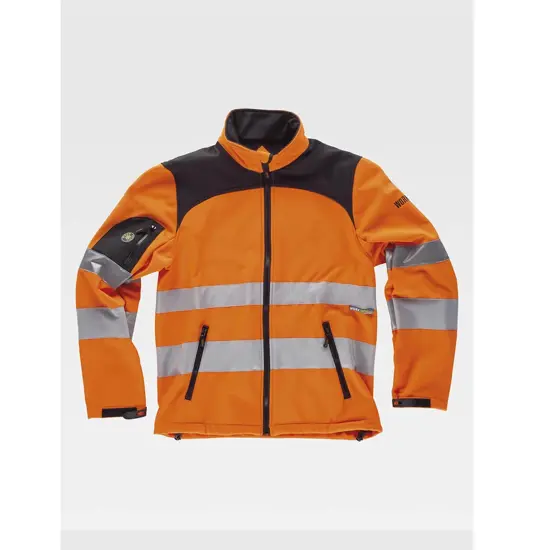 Softshell tessuto ripstop alta visibilita classe 2 bande rifrangenti Workteam