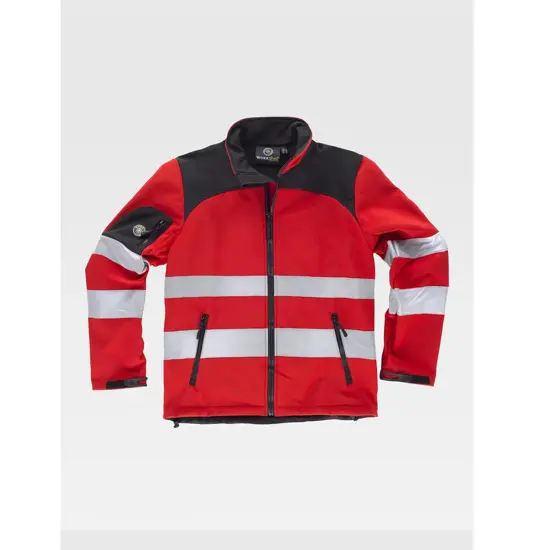 Softshell tessuto ripstop alta visibilita e bande rifrangenti Workteam