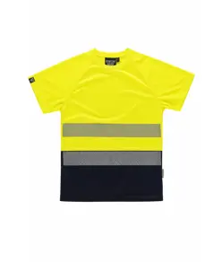 T-shirt alta visibilita micropique bicolore Workteam