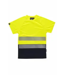 T-shirt alta visibilita micropique bicolore Workteam