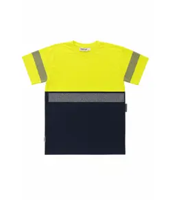 T-shirt manica corta alta visibilita e bande rifrangenti discontinue Workteam