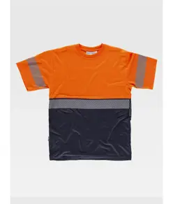 T-SHIRT MANICA CORTA ALTA VISIBILITA E BANDE RIFRANGENTI DISCONTINUE Workteam