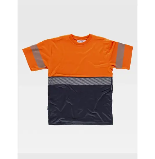 T-shirt manica corta alta visibilita e bande rifrangenti discontinue Workteam