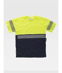 T-SHIRT MANICA CORTA ALTA VISIBILITA E BANDE RIFRANGENTI DISCONTINUE Workteam