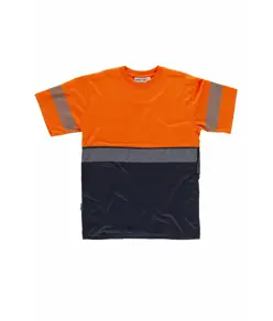 T-shirt manica corta alta visibilita e bande rifrangenti discontinue Workteam
