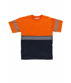 T-shirt manica corta alta visibilita e bande rifrangenti discontinue Workteam